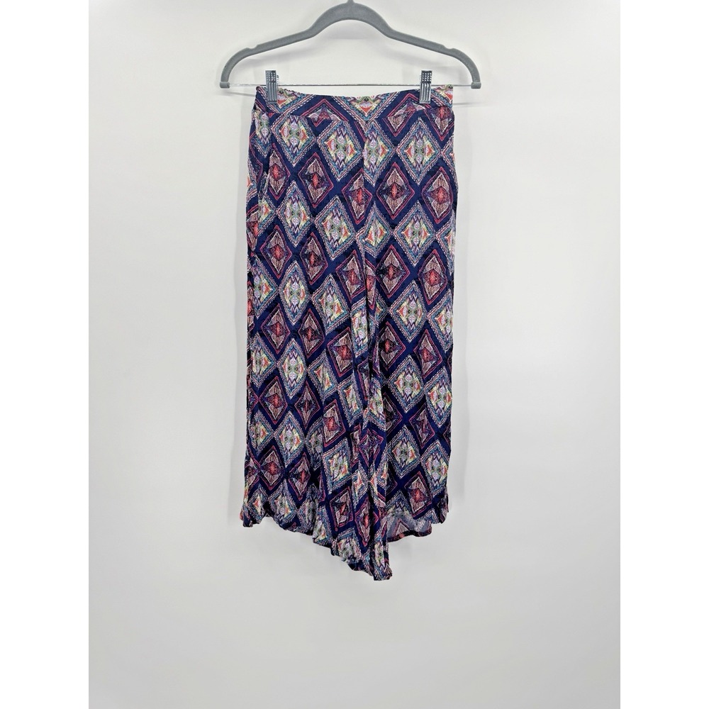 VTG Mudd Boho Wide Leg Crop Pant High Rise Small Flowy Pockets Y2K 90s Festival